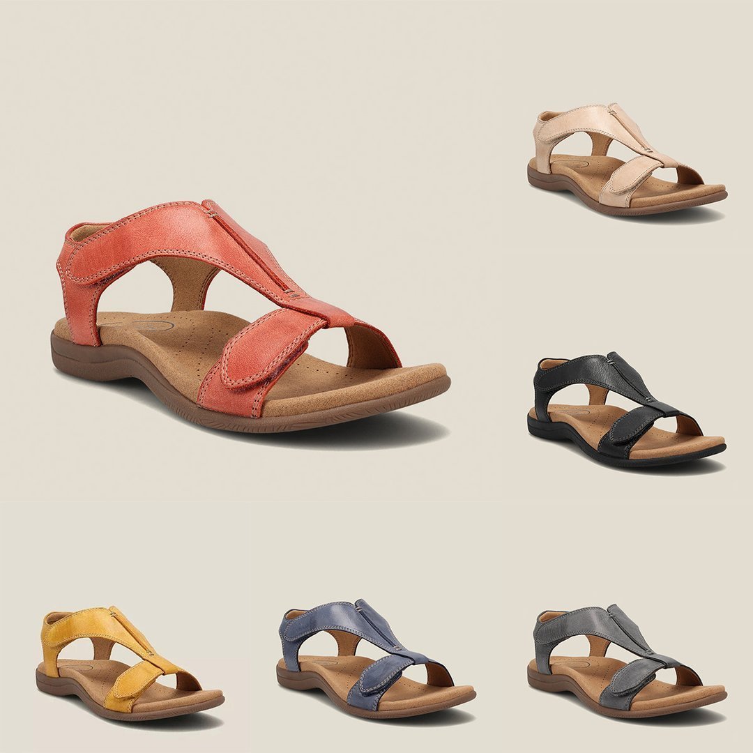 Orthopedic T-Strap Sandals Memory Foam Velcro Comfort