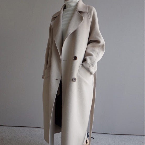 Trench Coat Double-Breasted Tailored Winter Long