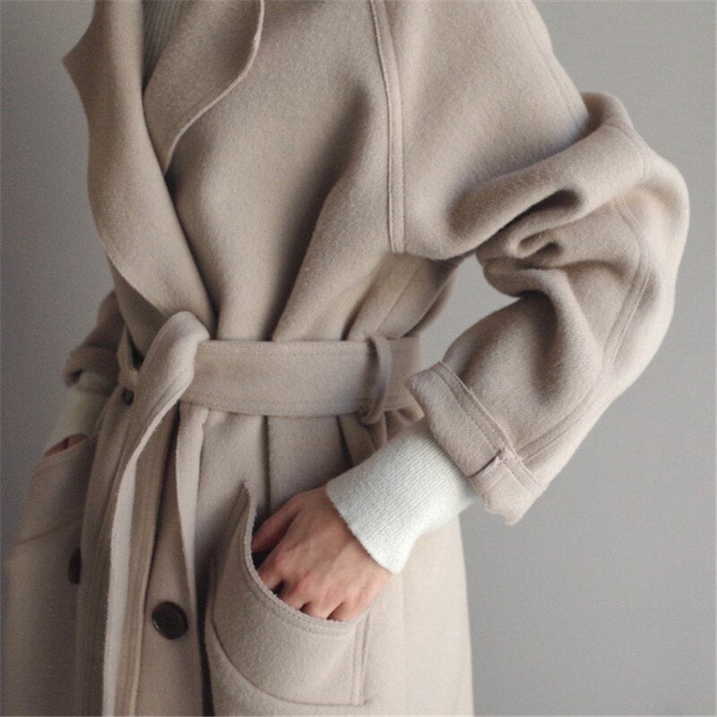 Trench Coat Double-Breasted Tailored Winter Long