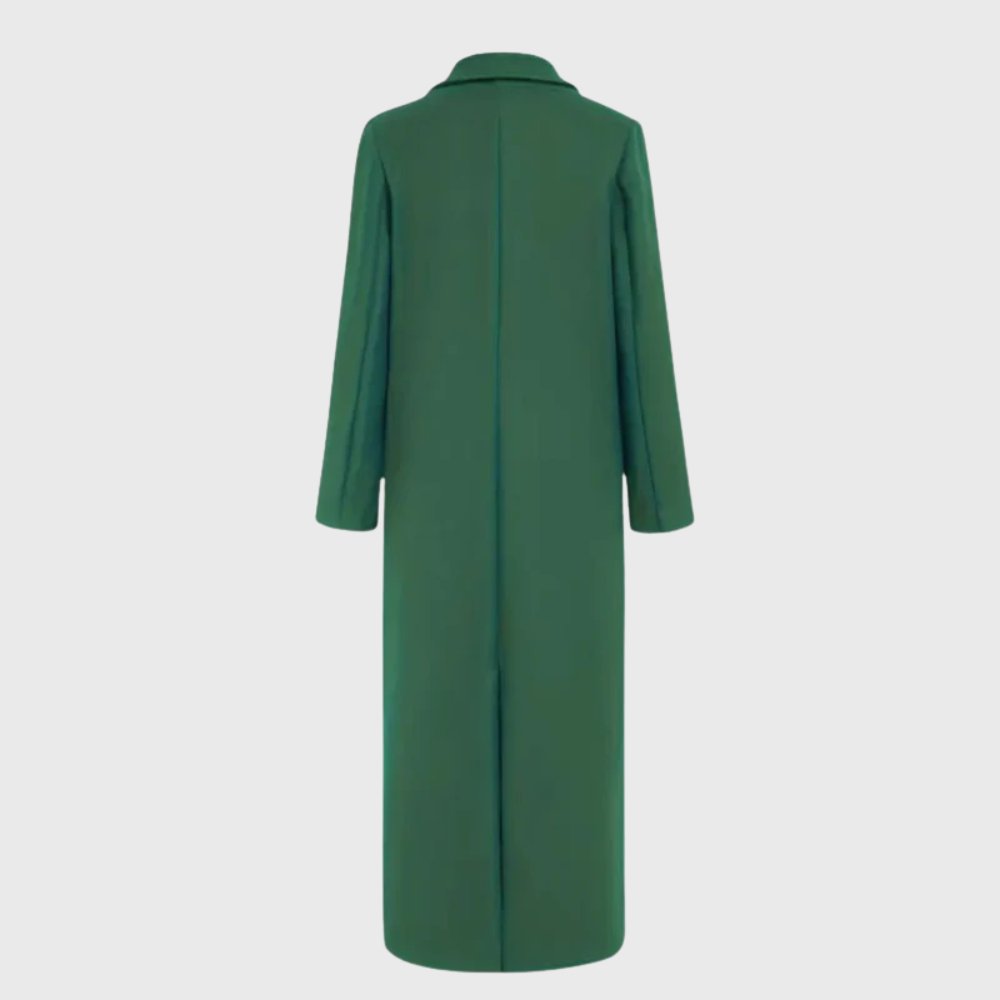 Trench Coat Longline Winter Double Breasted Black
