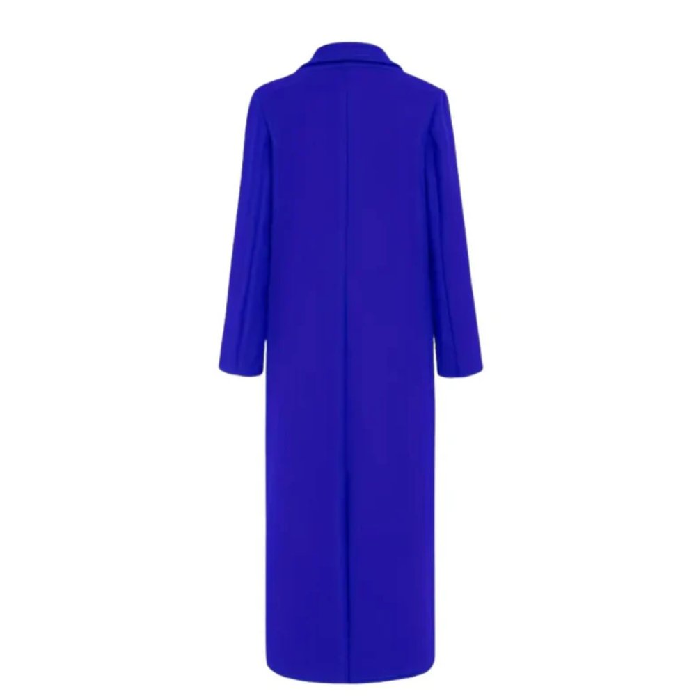 Trench Coat Longline Winter Double Breasted Black