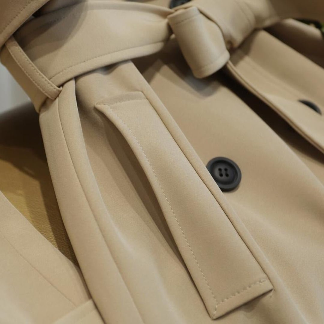 Trench Coat Women's Longline Double Breasted Belted