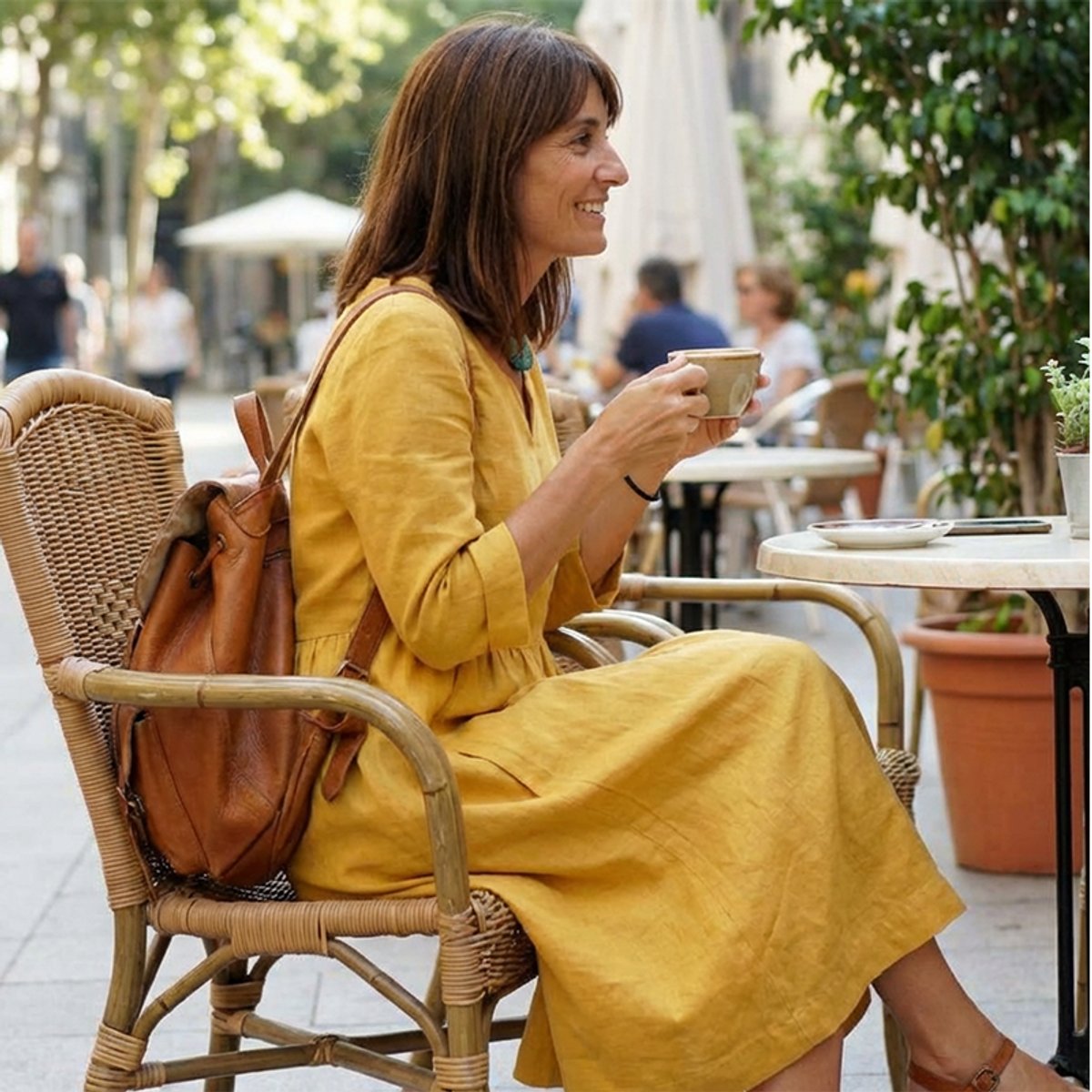 Women's 3/4 Sleeve V Neck Dress Casual Midi Swing