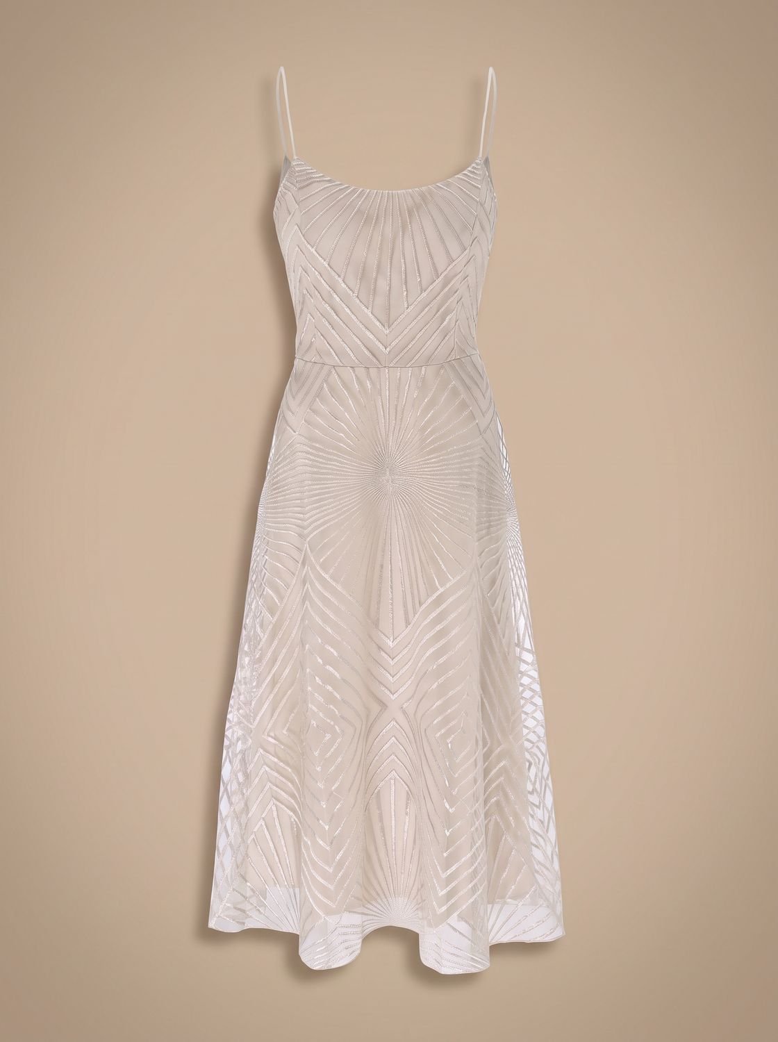 Women's A-Line Spaghetti Strap Lace Midi Cocktail Dress