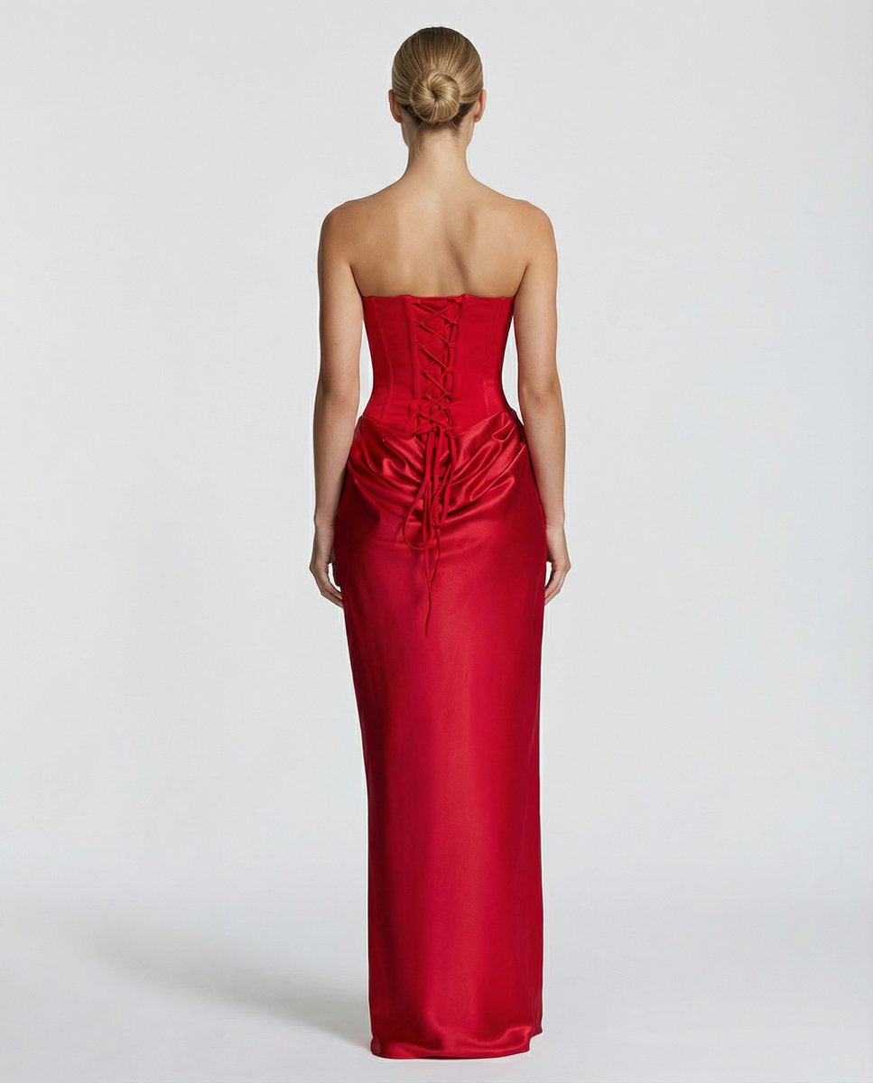 Women's Black Satin Corset Maxi Dress Jumpsuit Formal Gown