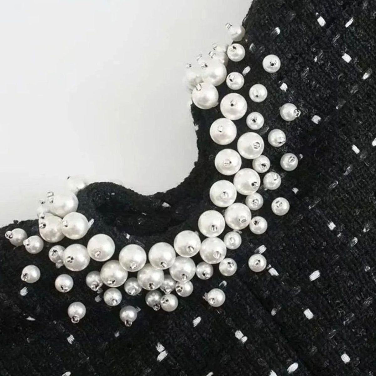 Women's Black Sequin Beaded Cutout Mini Dress