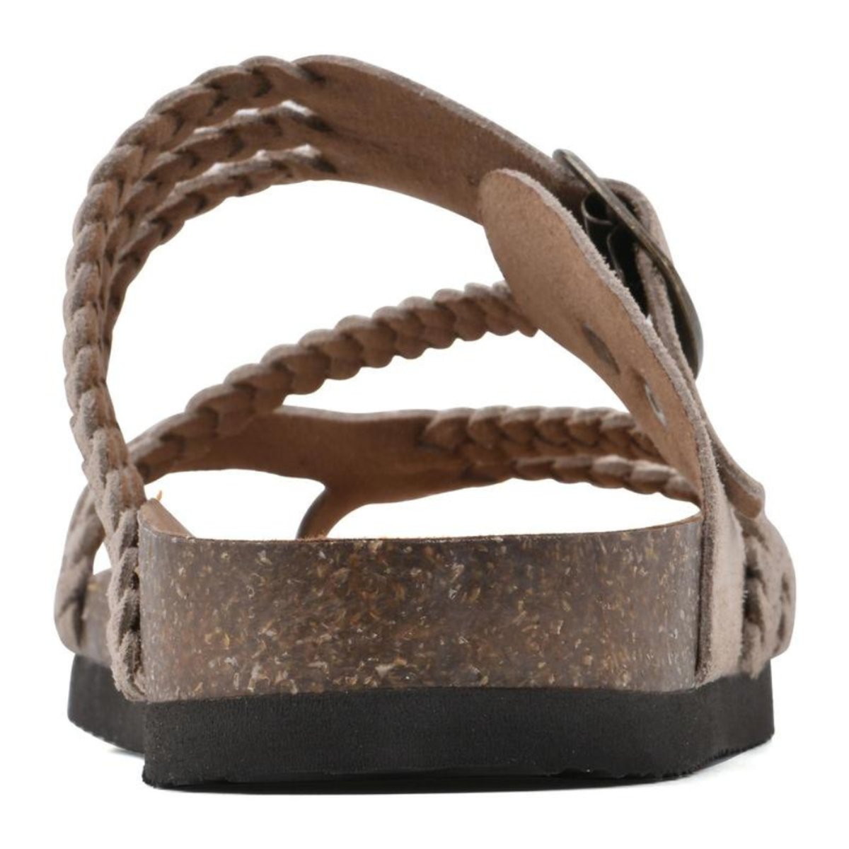 Women's Braided Suede Comfort Sandals Cork Footbed Toe-Loop
