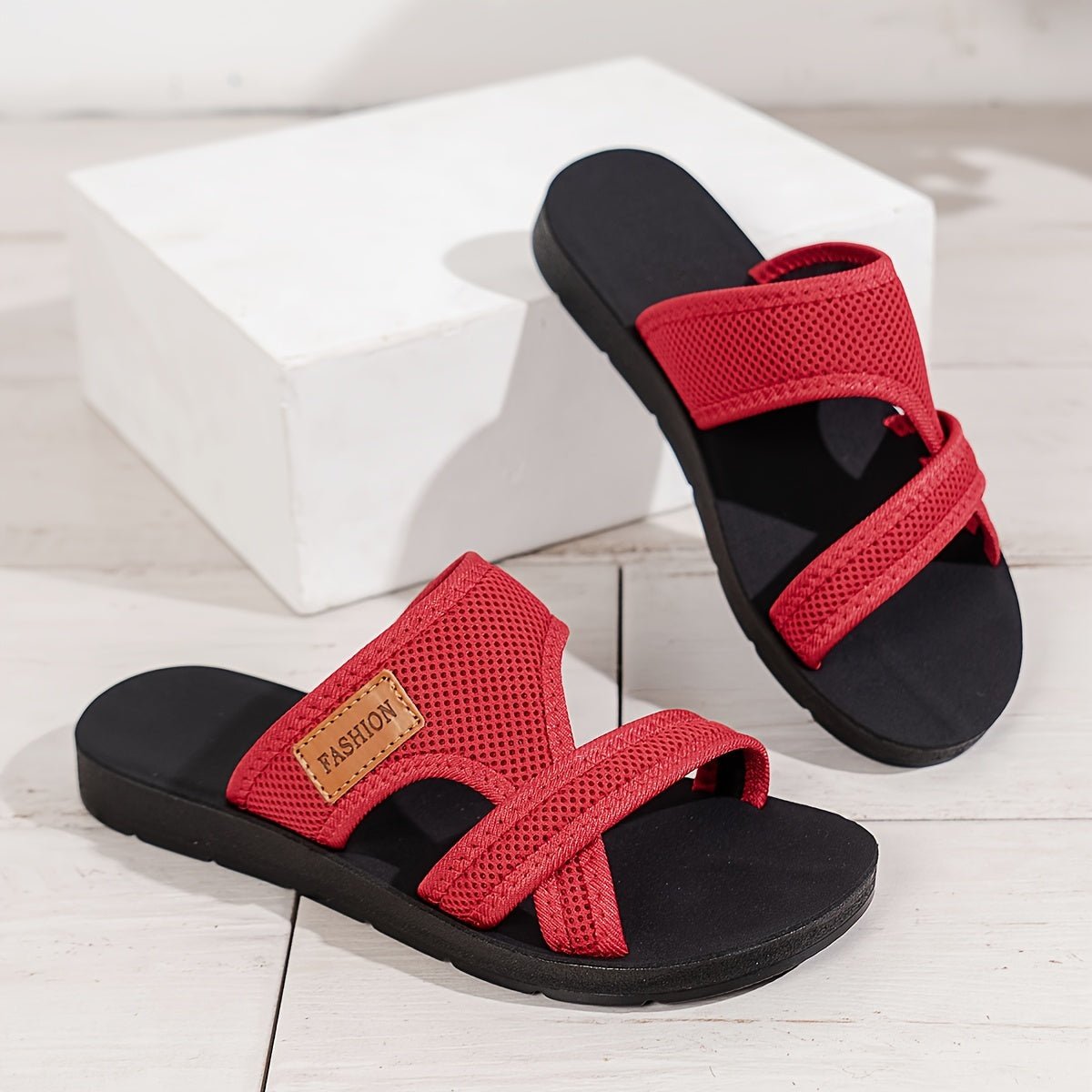 Women's Breathable Mesh Crossover Slip-On Comfort Sandals