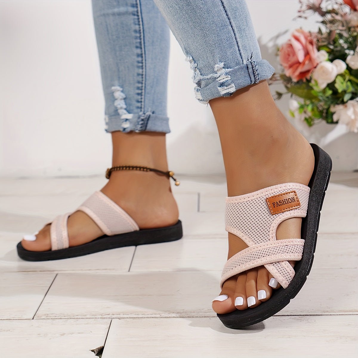 Women's Breathable Mesh Crossover Slip-On Comfort Sandals