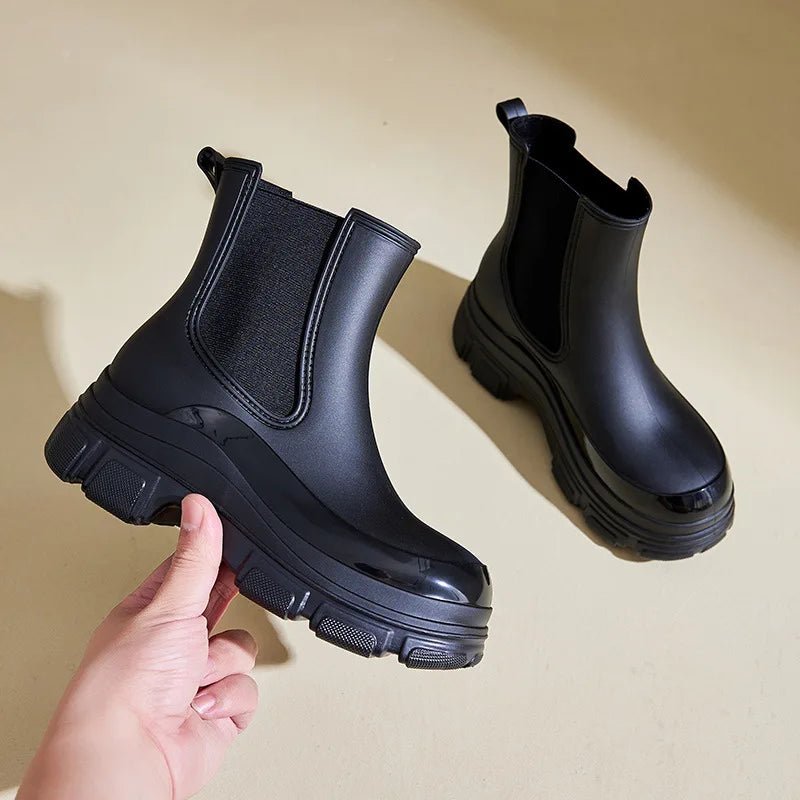 Women's Chunky Sole Slip-On Chelsea Ankle Boots
