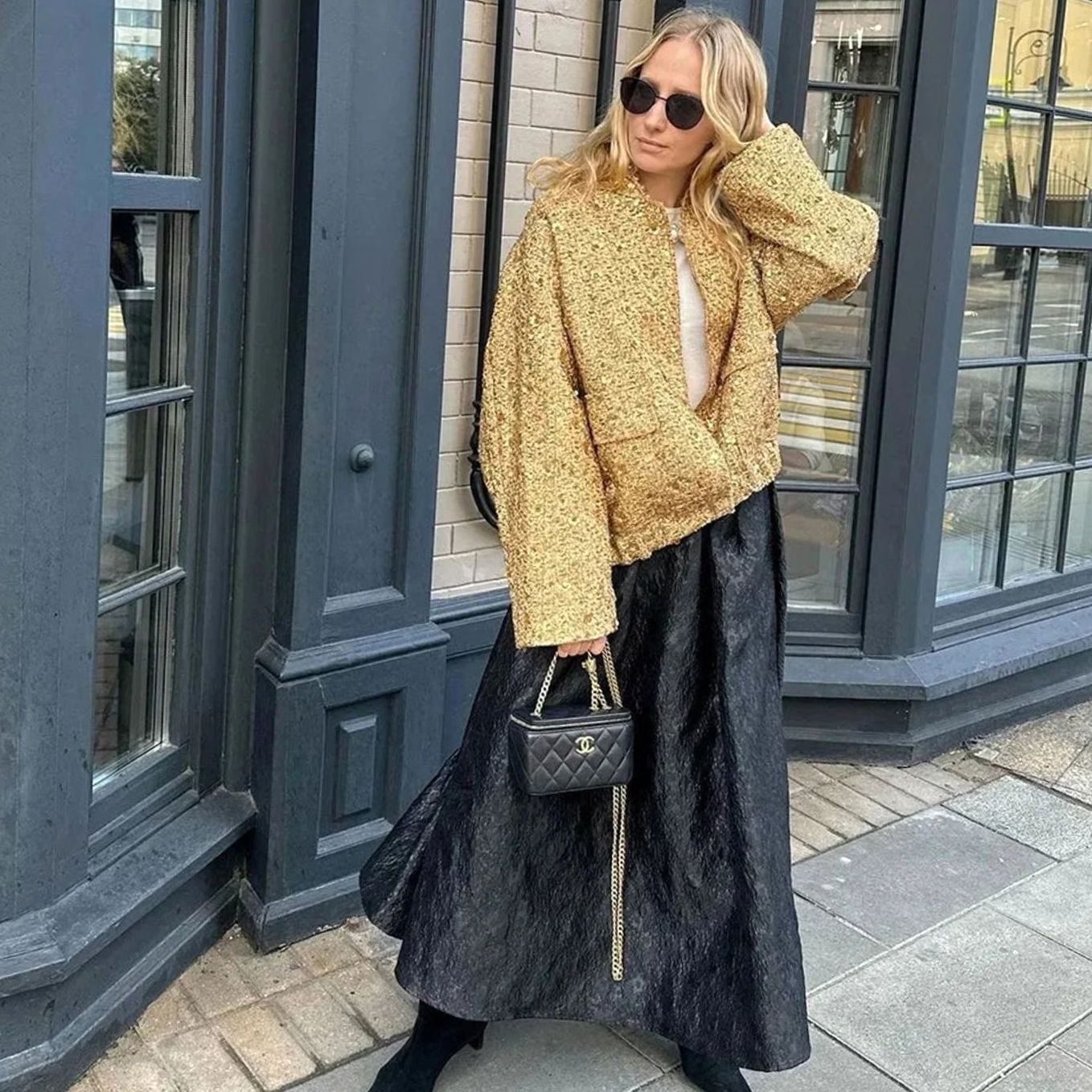 Women's City Chic Sequin Tweed Blazer Jacket