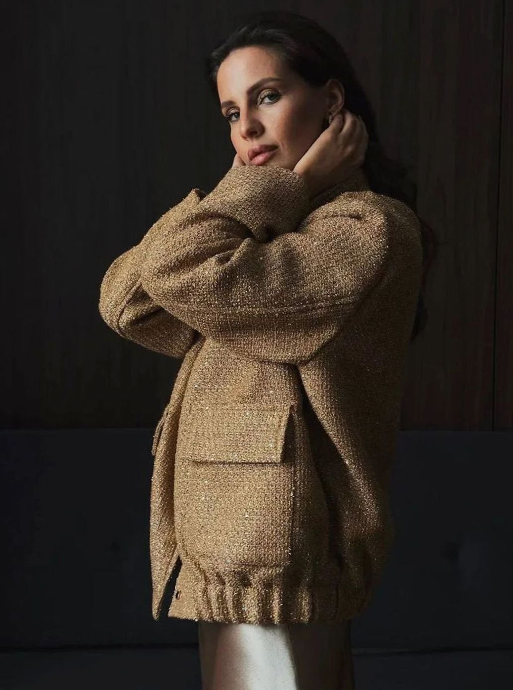 Women's City Chic Sequin Tweed Blazer Jacket