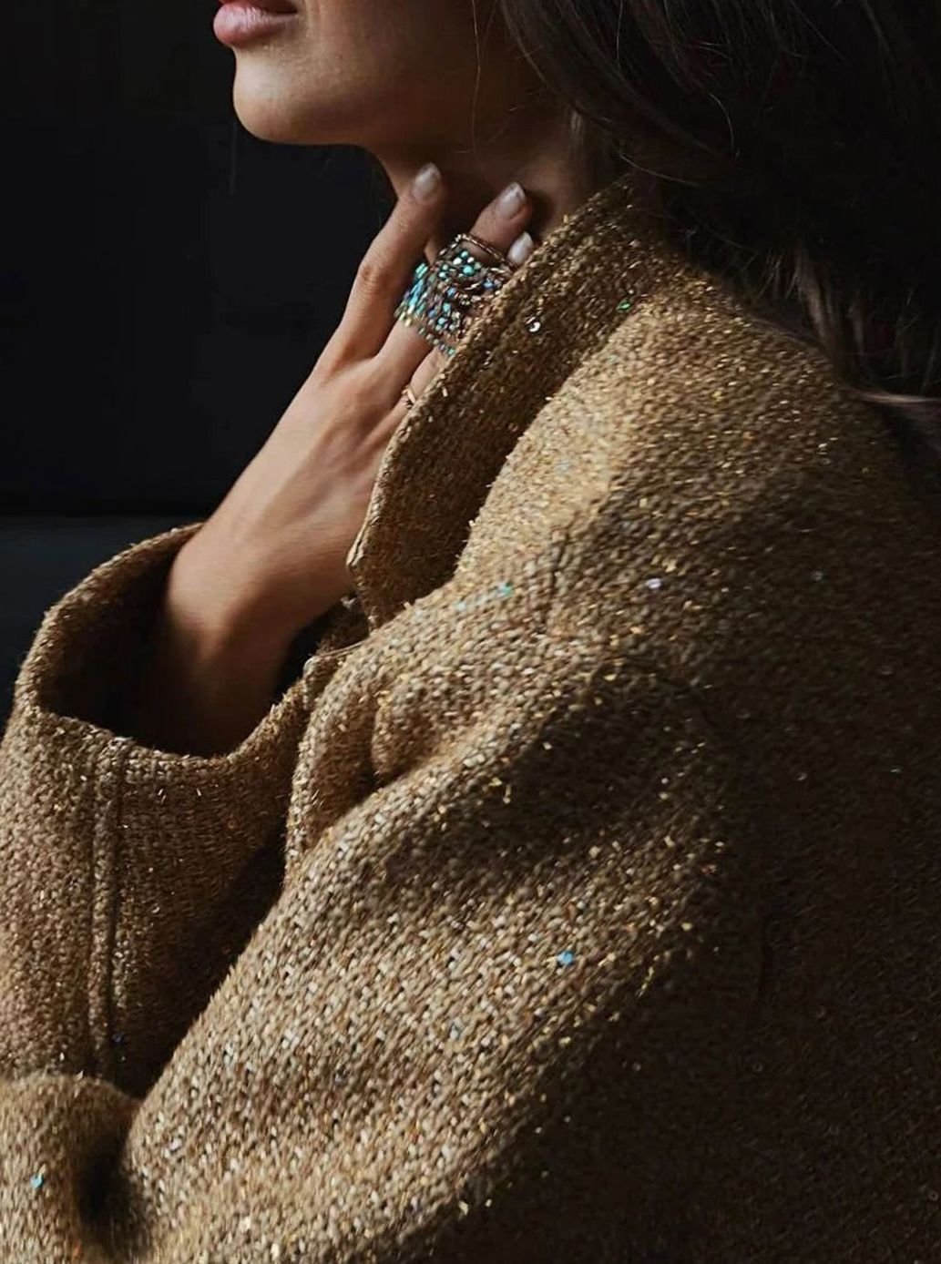 Women's City Chic Sequin Tweed Blazer Jacket
