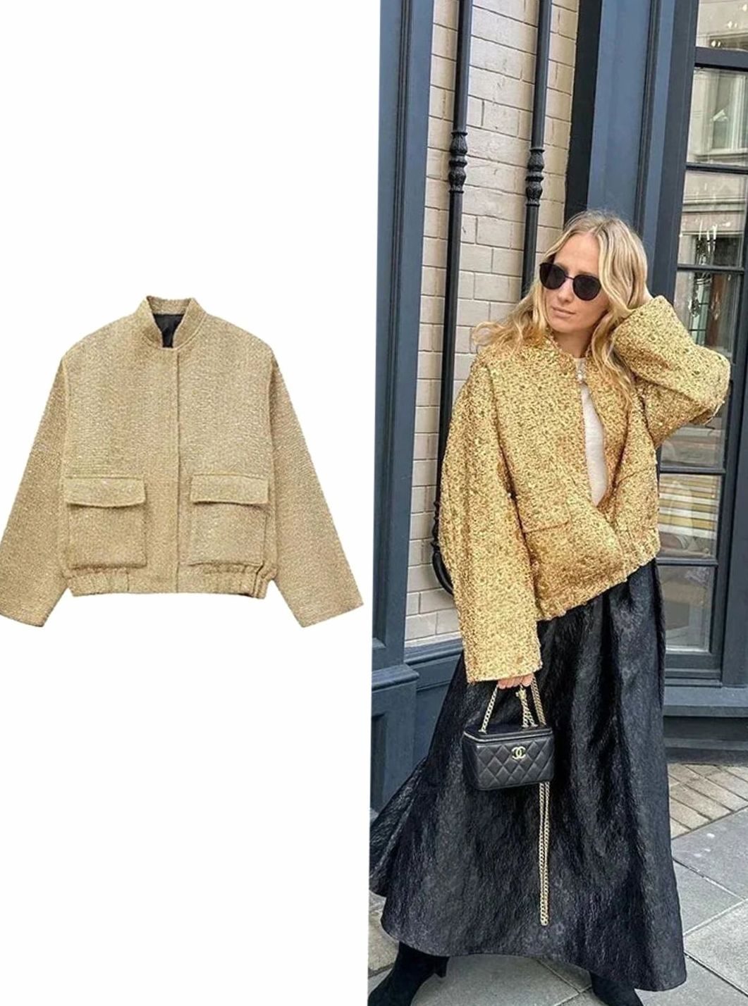 Women's City Chic Sequin Tweed Blazer Jacket