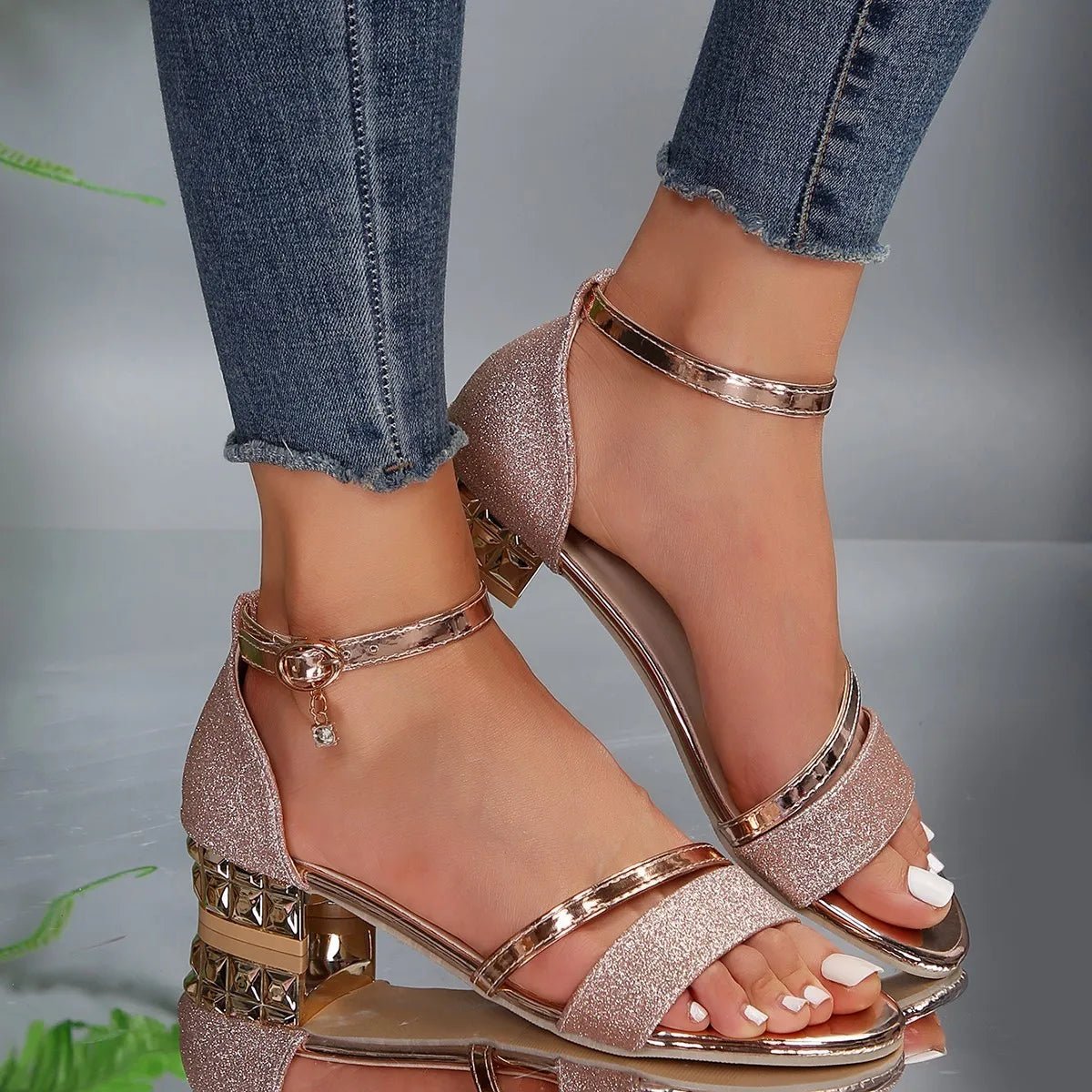 Women's Comfort Sandals Adjustable Ankle Strap Low Block Heel