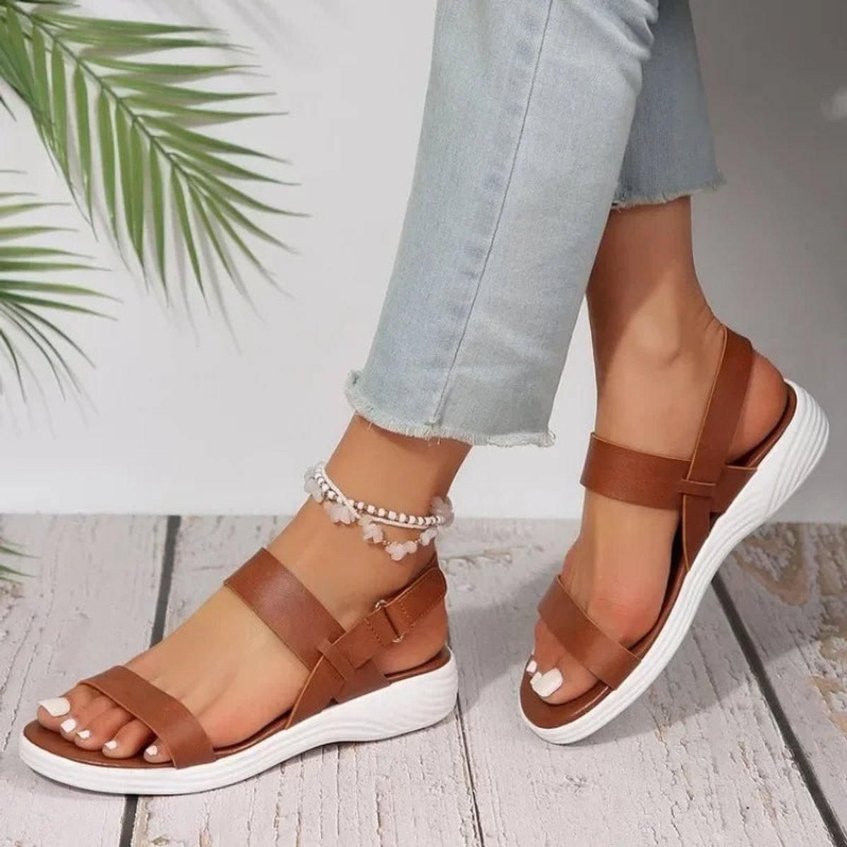 Women's Comfort Sandals Open Toe Adjustable Buckle Flatform