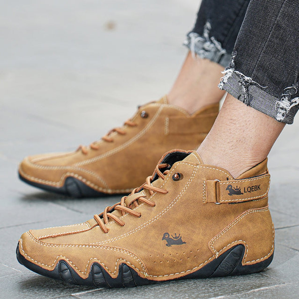 Women's Comfort Sneakers Lace-Up Leather Ankle Boots