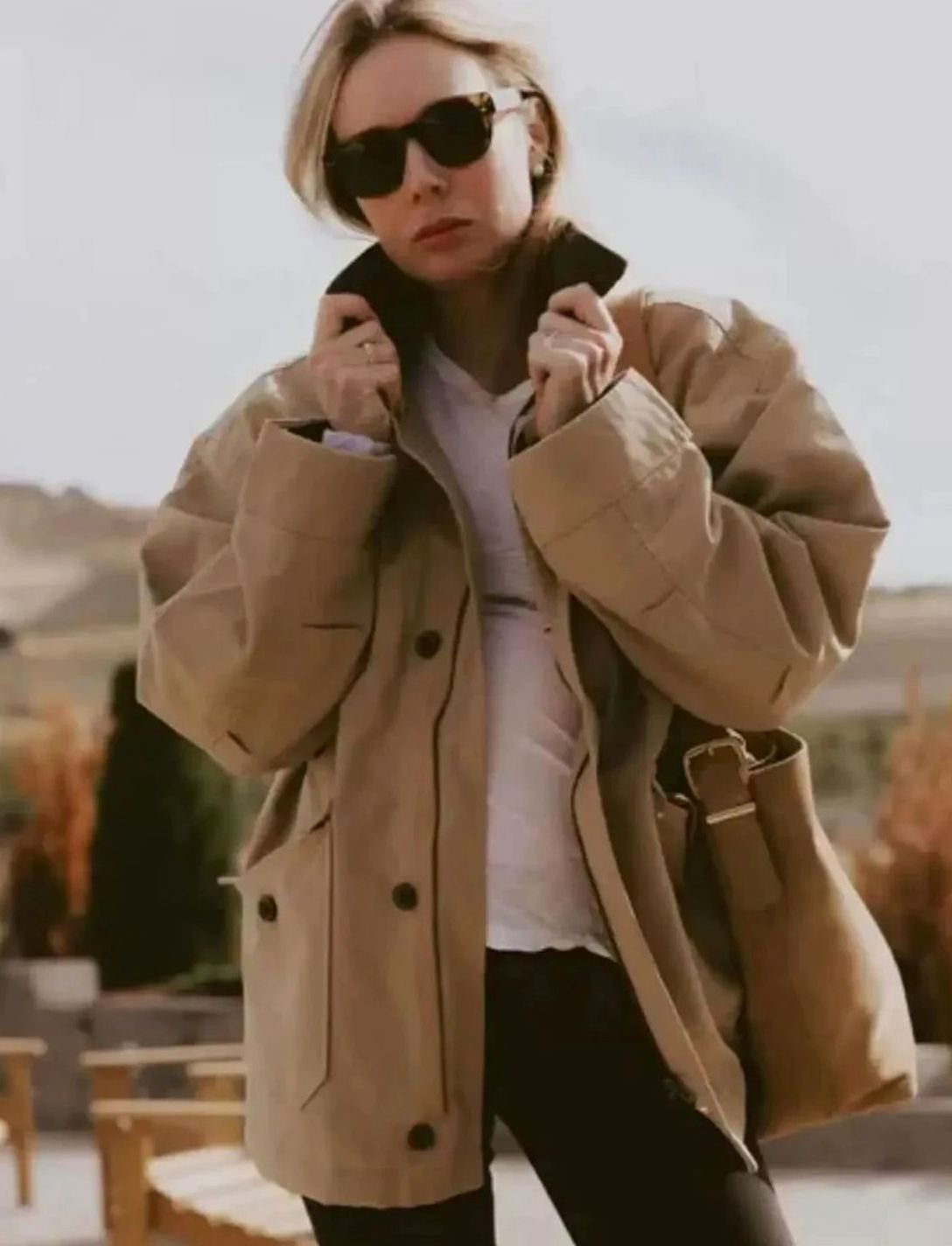Women's Corduroy-Collar Mid-Season Relaxed Jacket