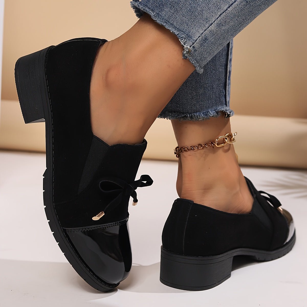 Women's Elegant Loafers Slip-On Comfort Tassel Black