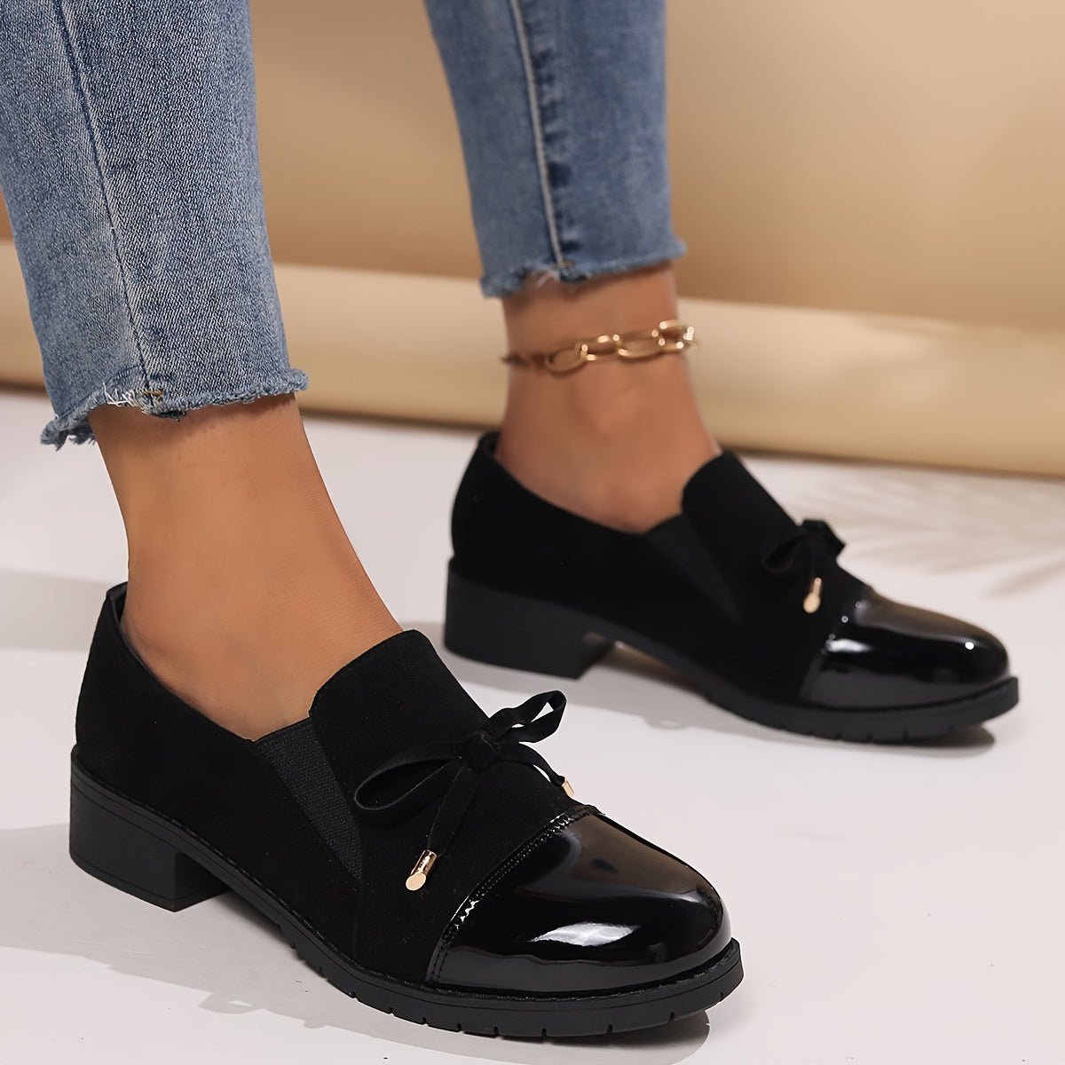 Women's Elegant Loafers Slip-On Comfort Tassel Black