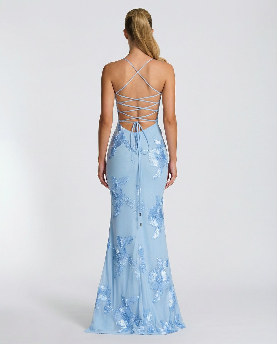 Women's Embroidered Mermaid Maxi Summer Dress Corset Formal Gown