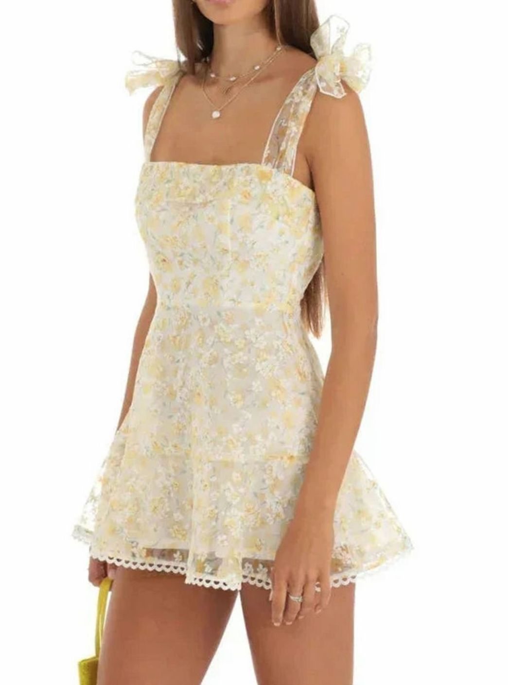 Women's Floral Lace A-Line Mini Wedding Guest Dress