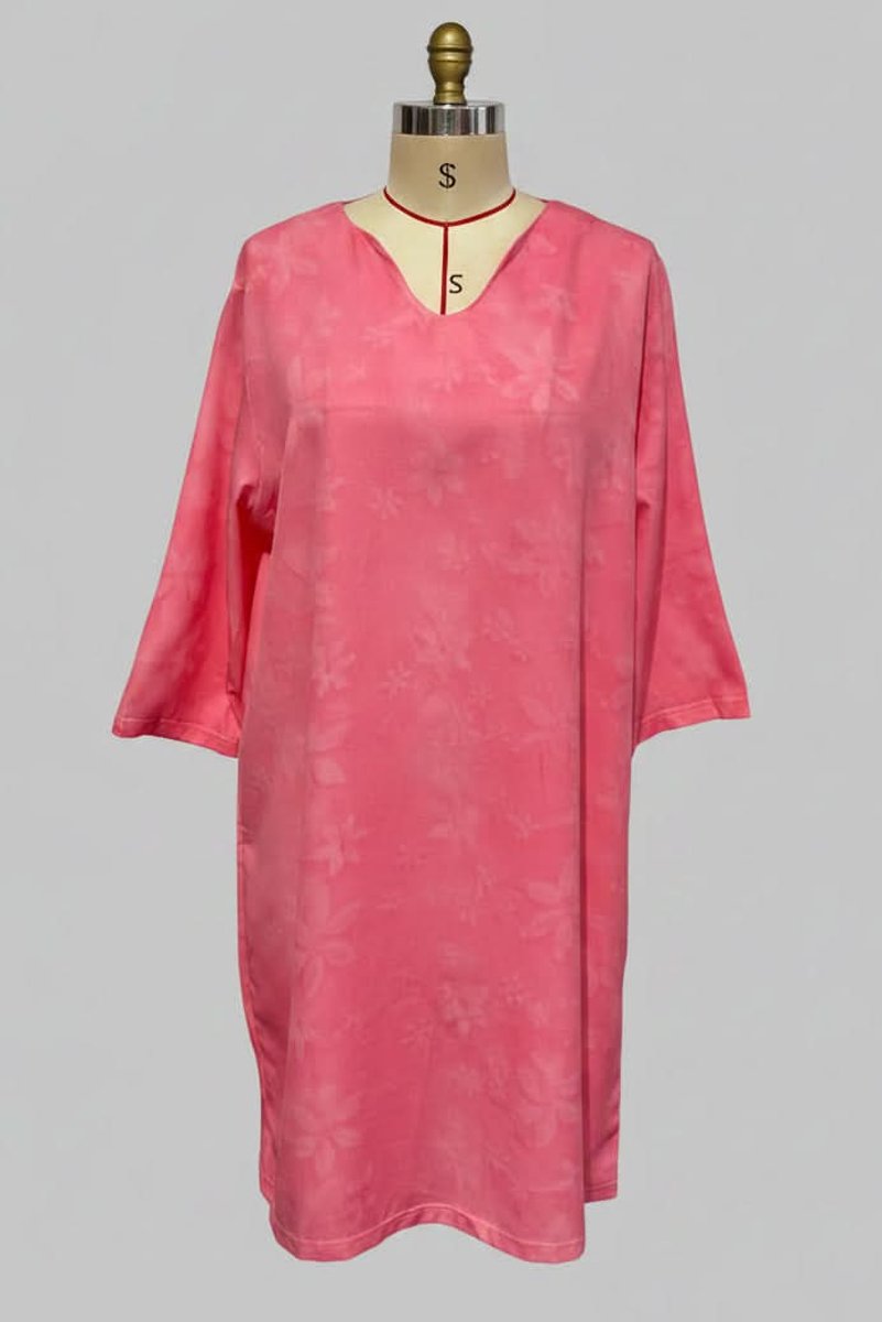 Women's Floral Lace Midi Evening Gown V-Neck Dress - Pink