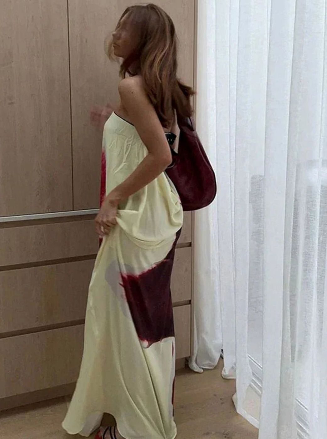 Women's Floral Maxi Dress Spaghetti-Strap Side-Slit Long Sundress