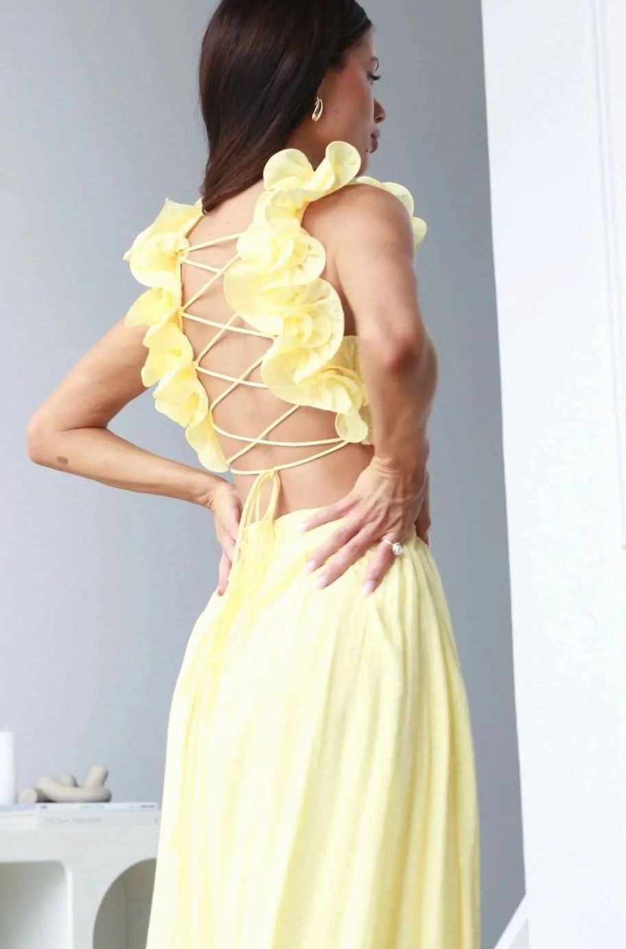 Women's Floral-Shoulder V-Neck Sleeveless Maxi Dress