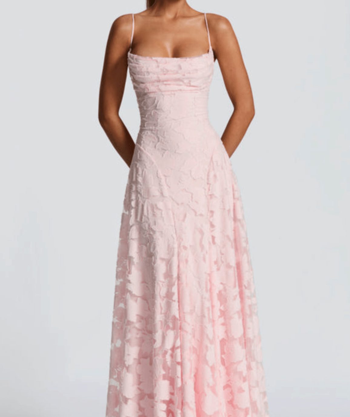 Women's Floral Spaghetti-Strap Sleeveless Maxi Dress - Pink