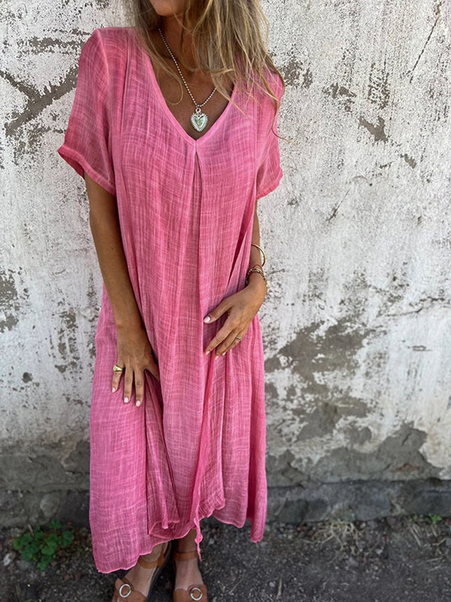 Women's Flowy V-Neck Maxi Formal & Evening Dress Draped Silhouette