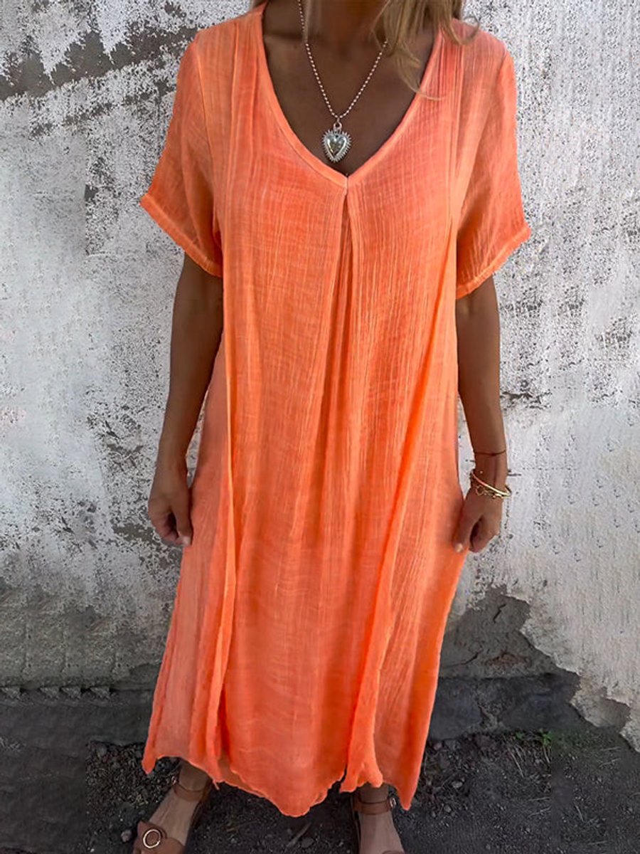 Women's Flowy V-Neck Maxi Formal & Evening Dress Draped Silhouette