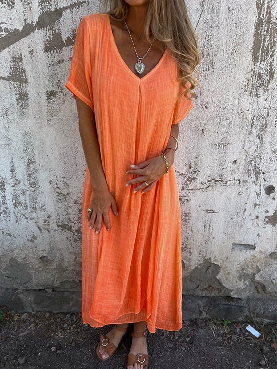 Women's Flowy V-Neck Maxi Formal & Evening Dress Draped Silhouette