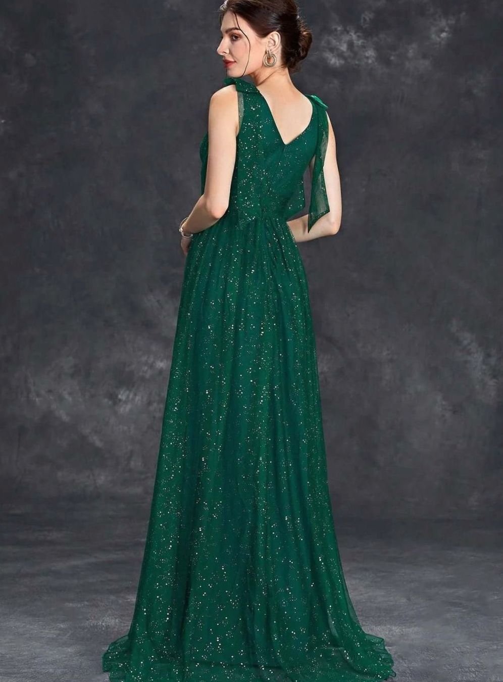 Women's Glitter Sequin V-Neck Sleeveless Floor-Length Formal Gown II