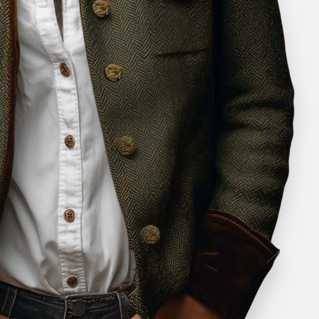 Women's Herringbone Button-Front Structured Jacket