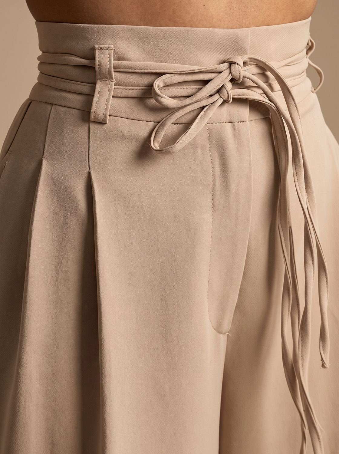 Women's High-Waist Wide-Leg Drawstring Palazzo Trousers