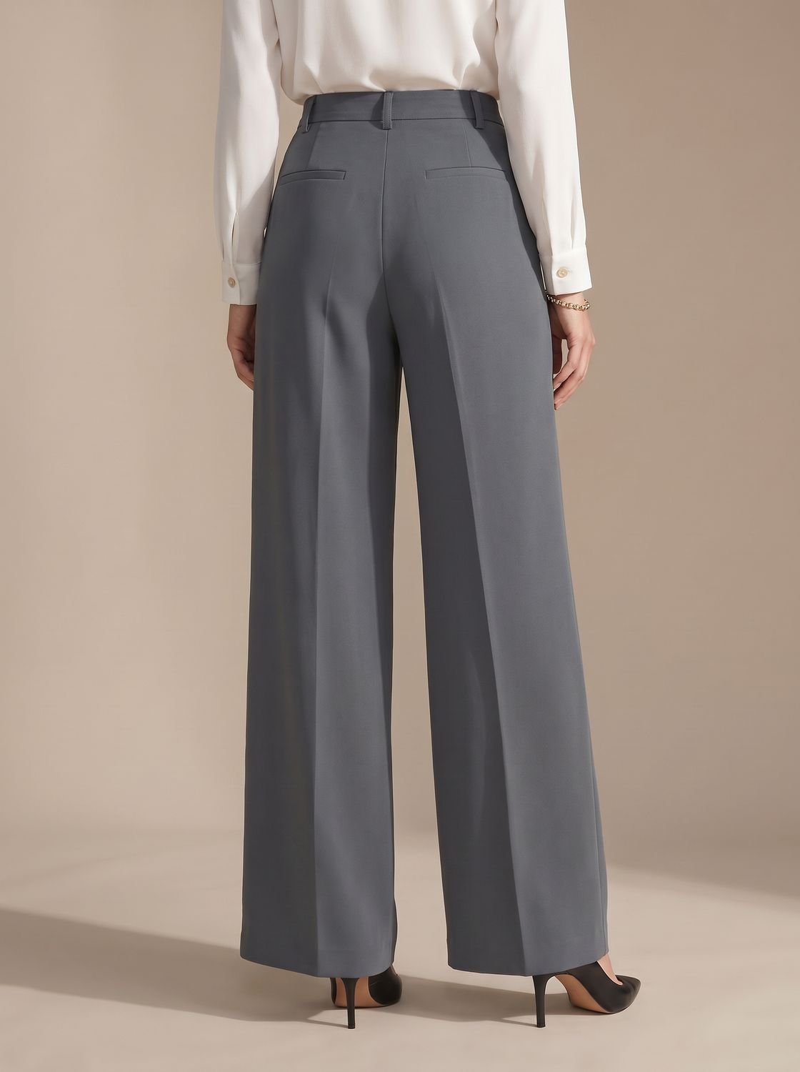 Women's High-Waist Wide-Leg Pleated Palazzo Trousers