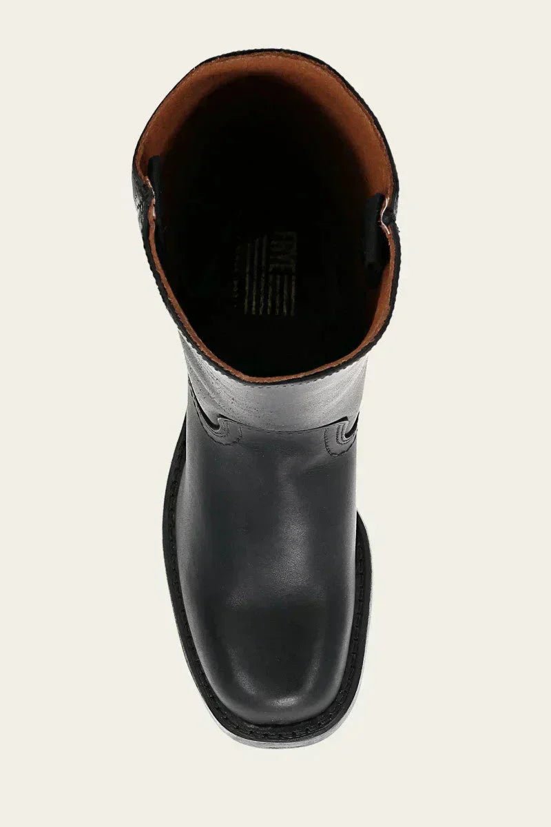 Women's Knee-High Slim-Fit Leather-Look Stacked-Heel Boots