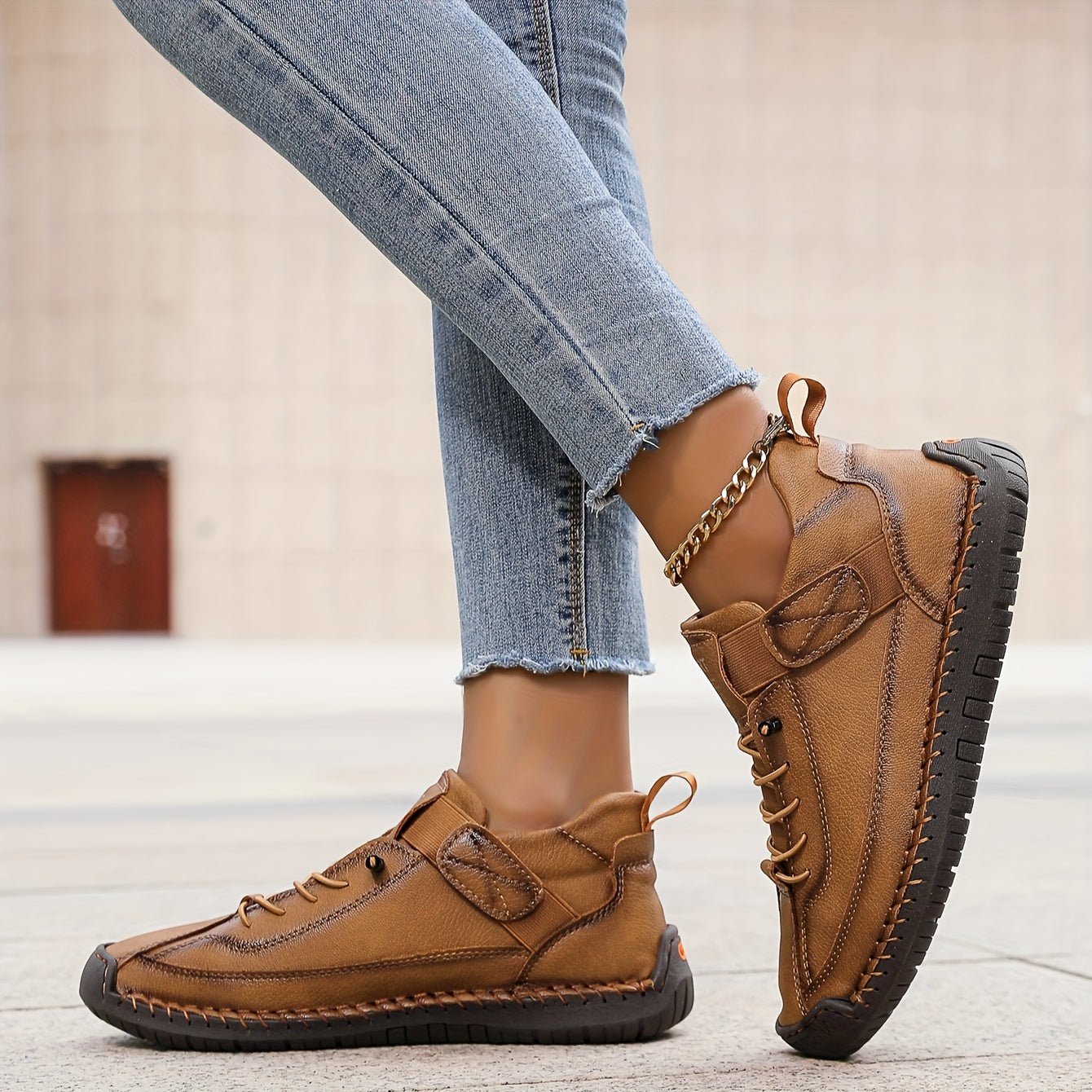 Women's Lace-Up Ankle Boots Casual - Terra Brown