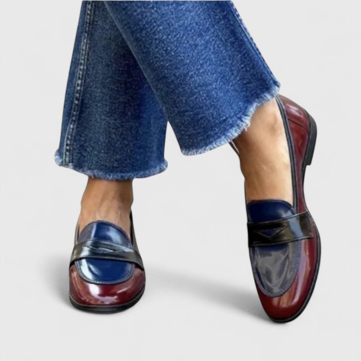 Women's Loafers Mary Jane Patent Leather Comfort Block Heel - Blue