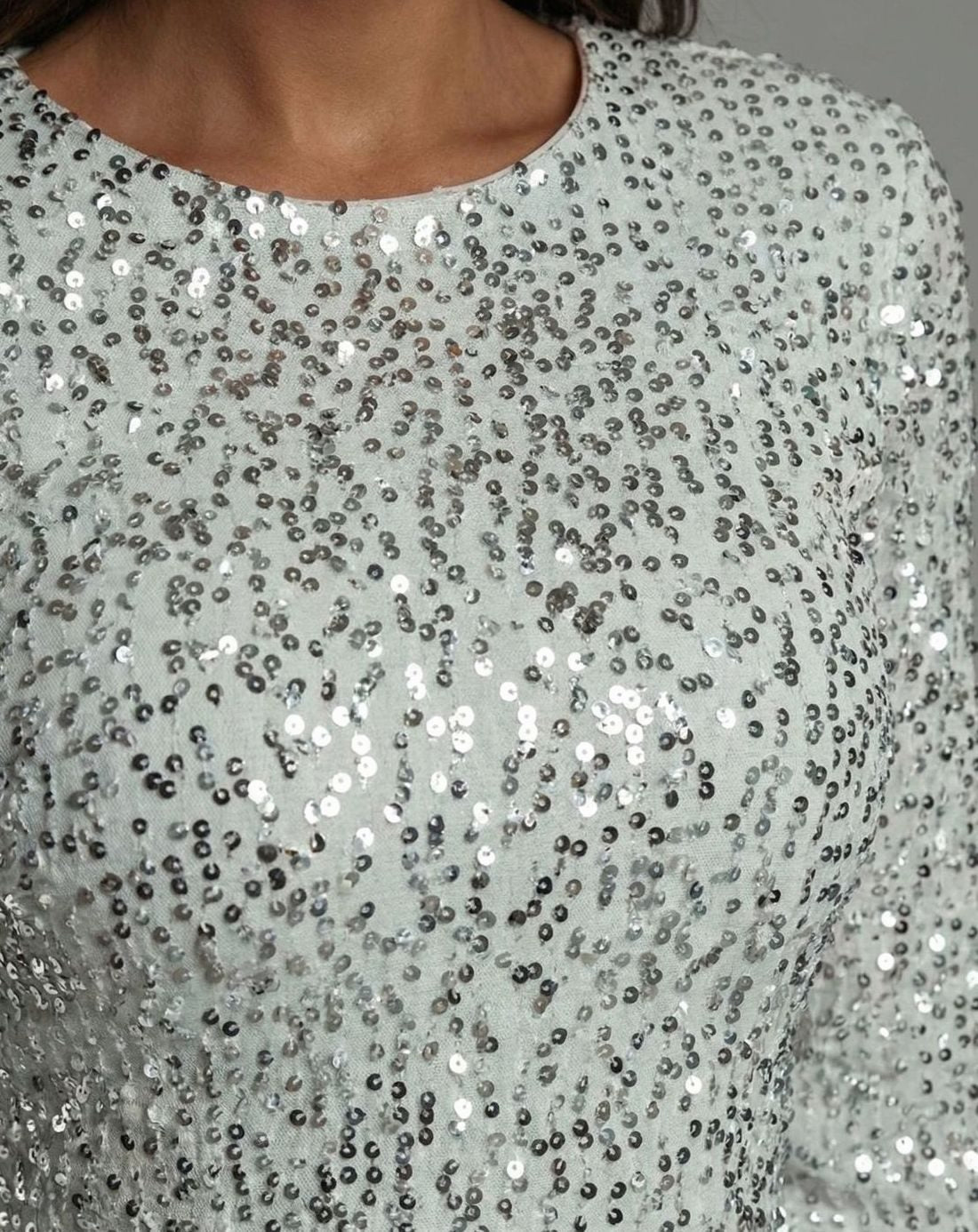 Women's Long-Sleeve Open-Back Sequin Mini Dress III