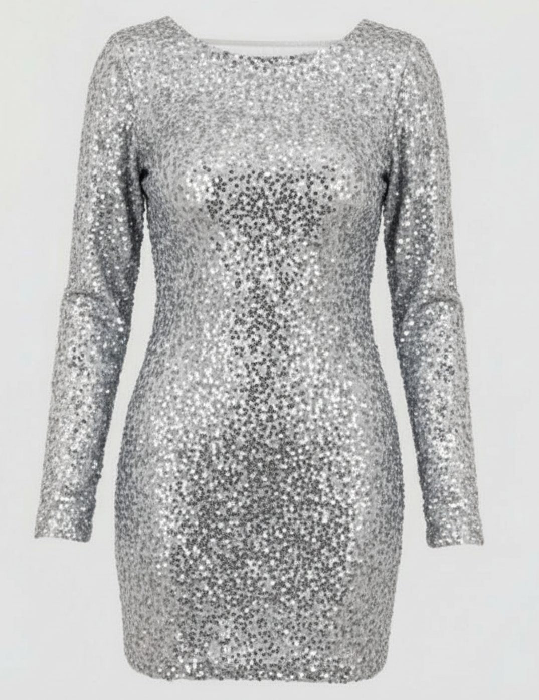Women's Long-Sleeve Open-Back Sequin Mini Dress III