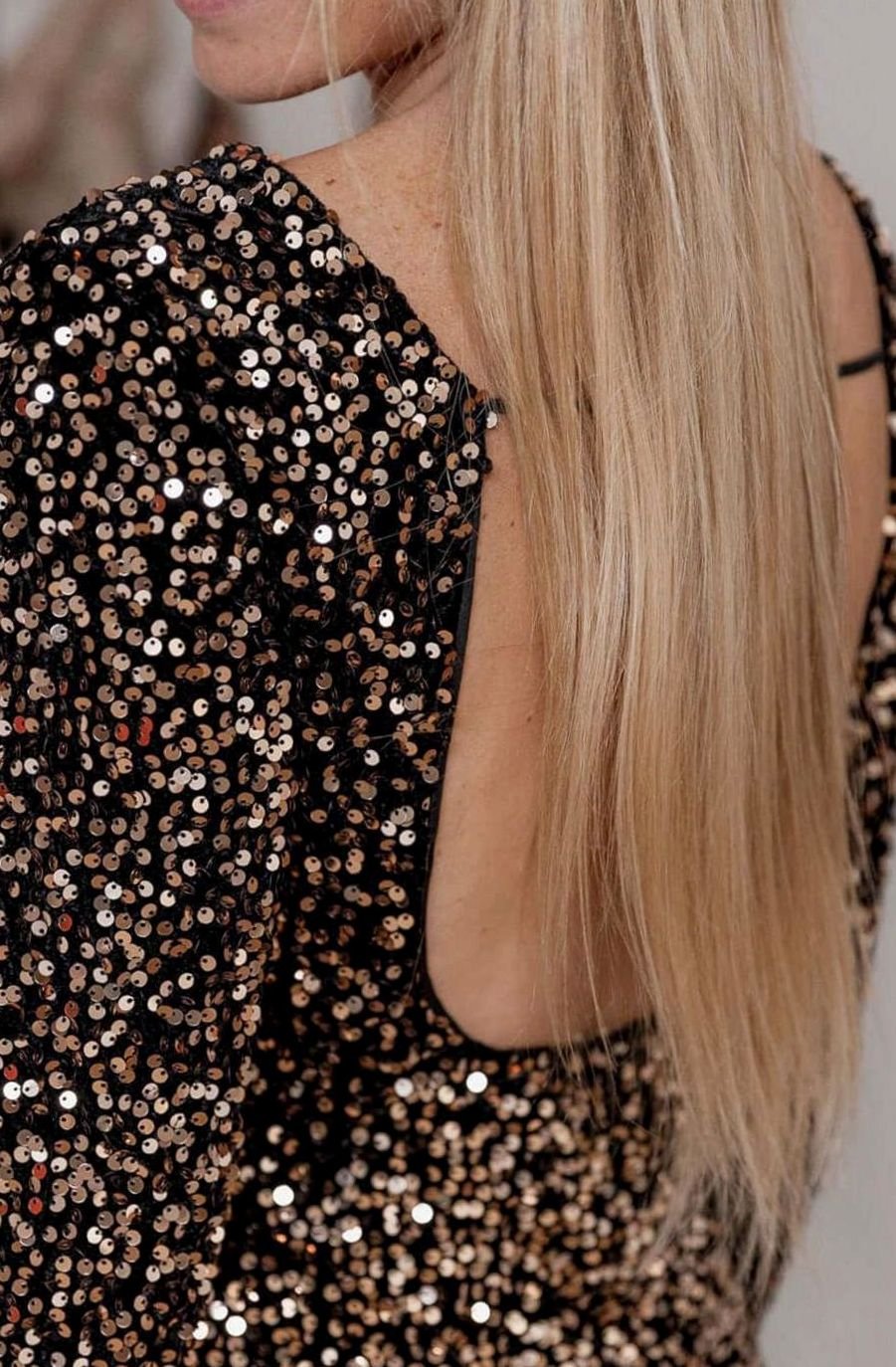 Women's Long-Sleeve Sequin Mini Dress Formal Bodycon