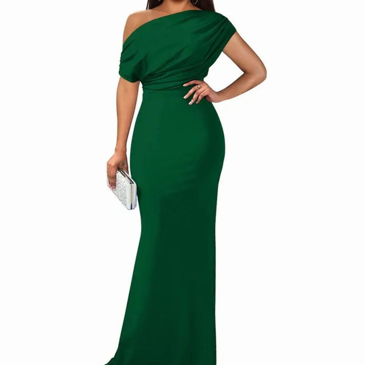 Women's Off-Shoulder Bodycon Floor-Length Formal Evening Dress II - Green
