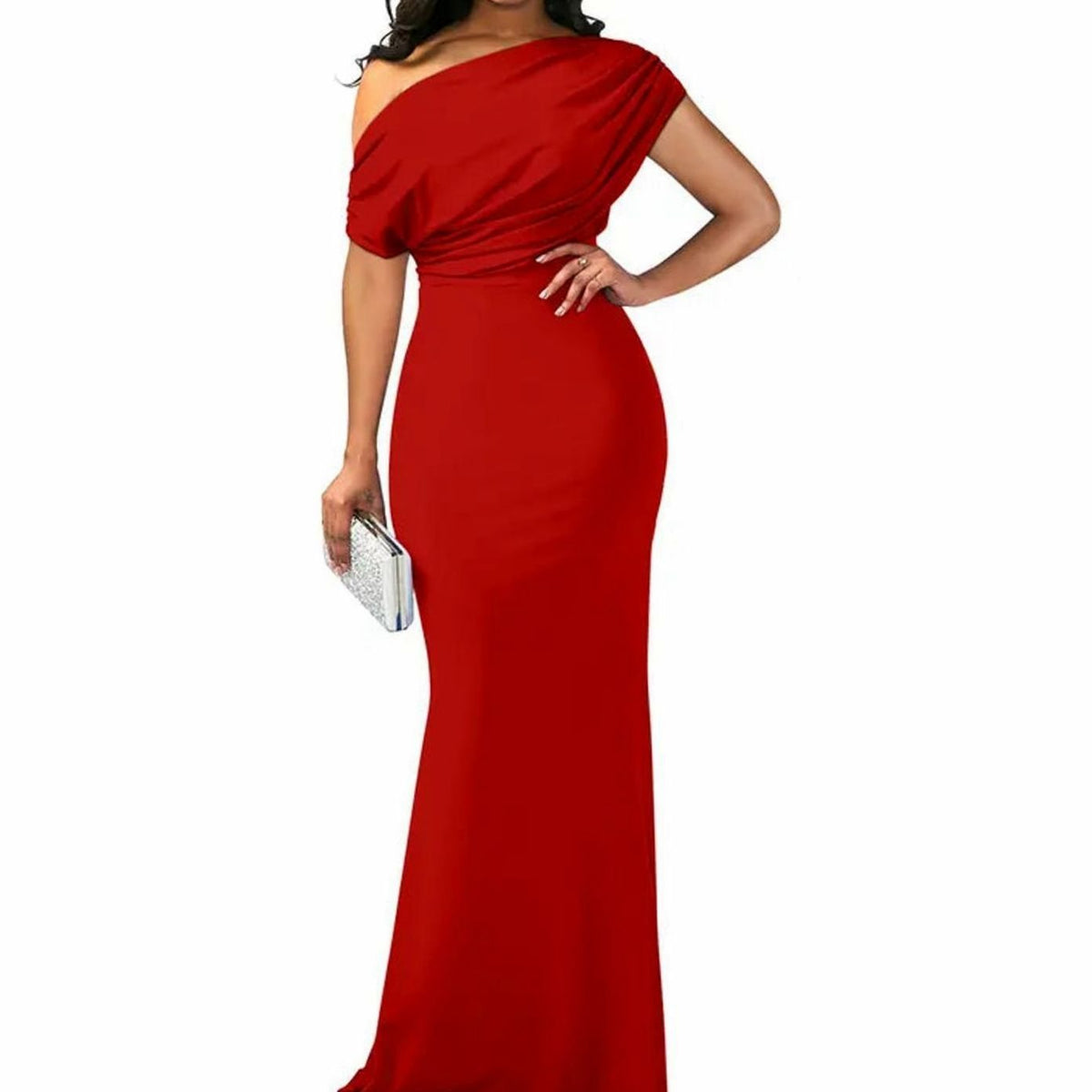 Women's Off-Shoulder Bodycon Floor-Length Formal Evening Dress II - Red
