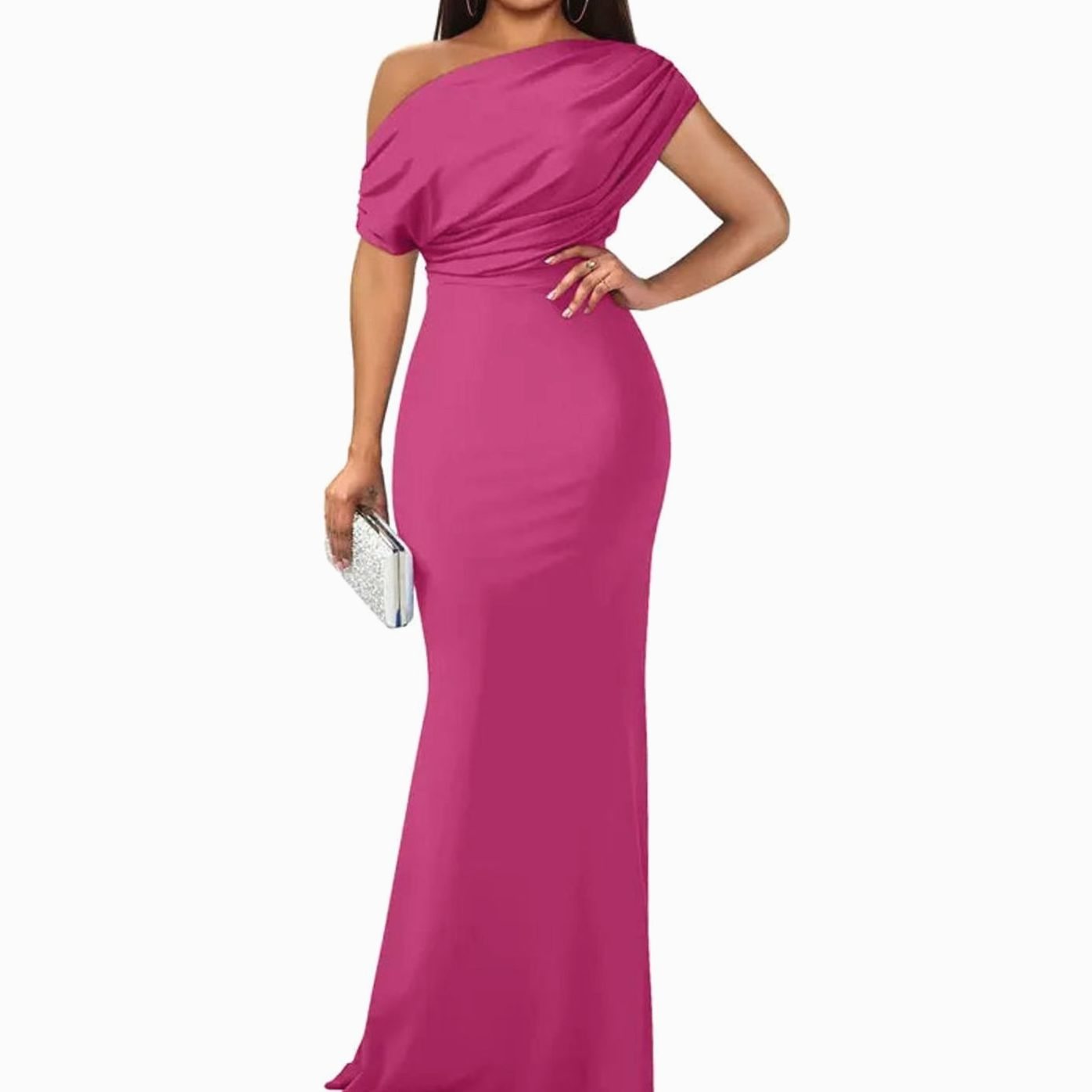 Women's Off-Shoulder Bodycon Floor-Length Formal Evening Dress II - Rose