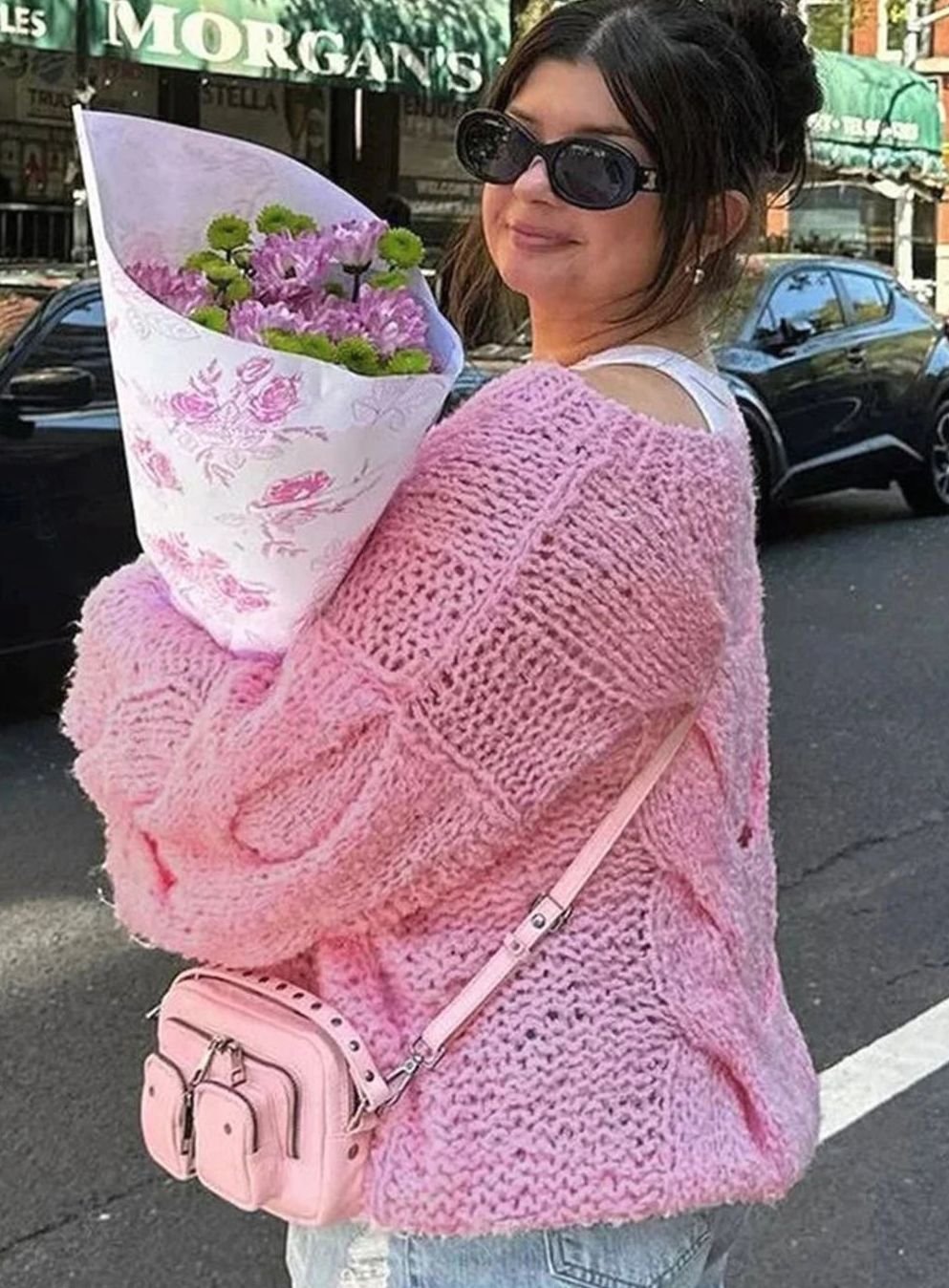 Women's Off-Shoulder Light Knit Sweater Relaxed Fit