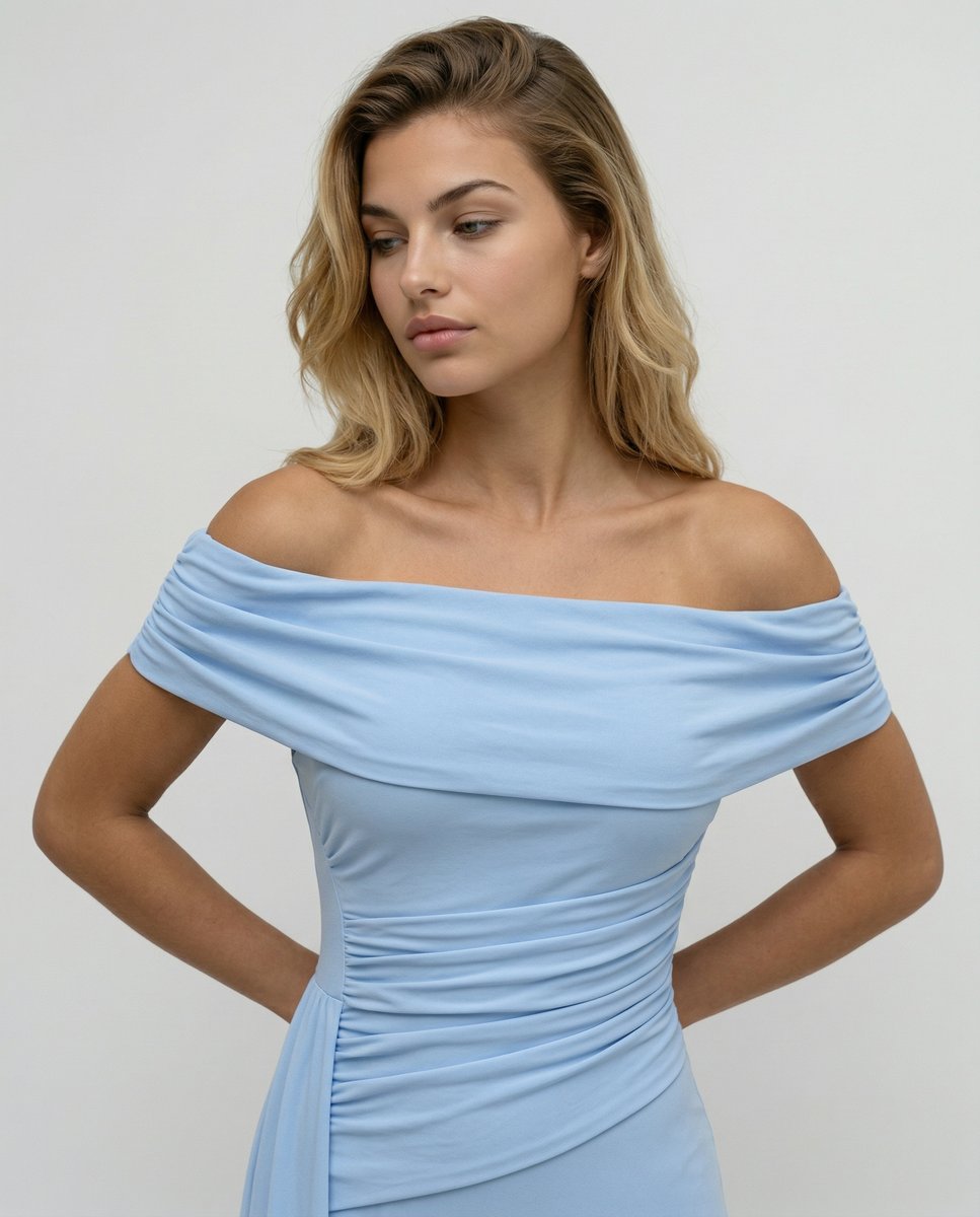 Women's Off-Shoulder Maxi Summer Dress Jumpsuit Ruched Formal Gown