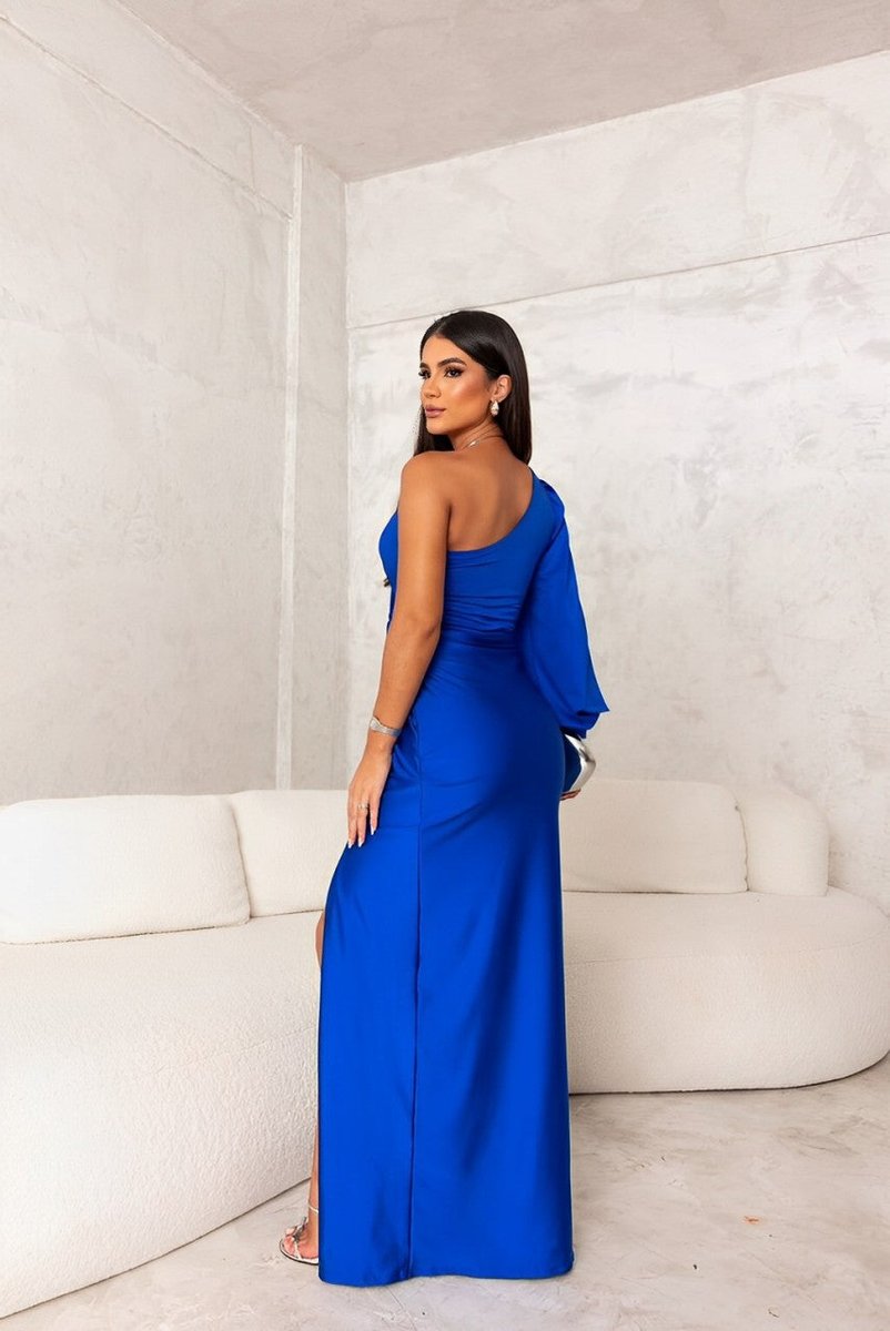 Women's One-Shoulder Satin Maxi Summer Dress Jumpsuit Formal Gown