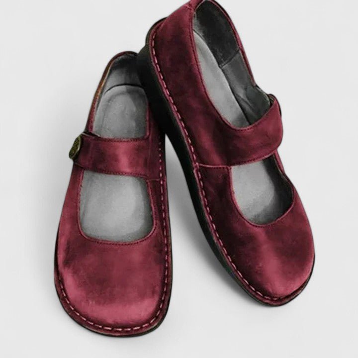Women's Orthopedic Adjustable-Strap Mary Jane Shoes - Red